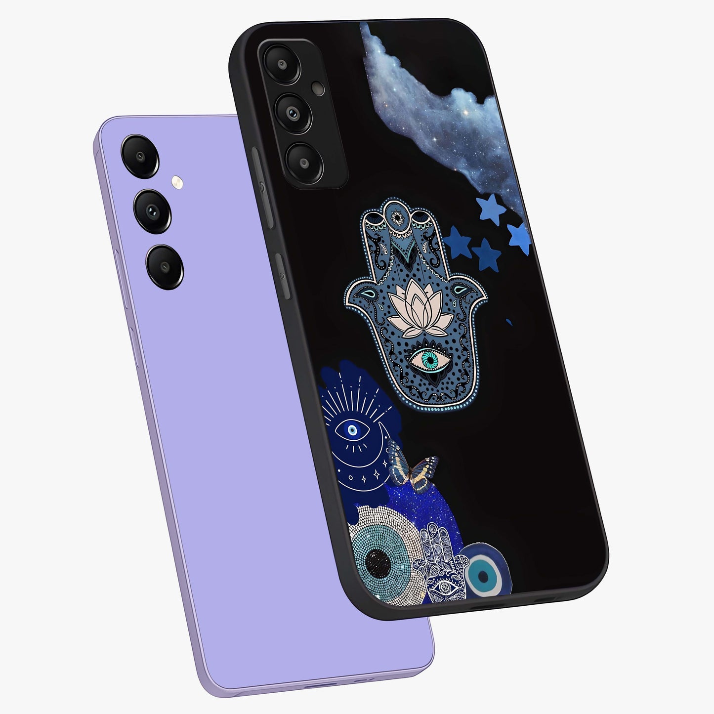 Mystic Hand Aura Glass Case displayed in angled mockup highlighting magical aura design with spiritual aesthetic style.