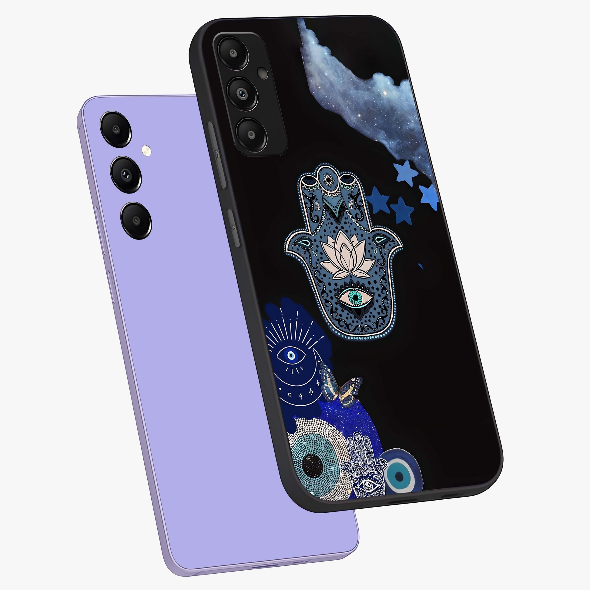 Mystic Hand Aura Glass Case displayed in angled mockup highlighting magical aura design with spiritual aesthetic style.