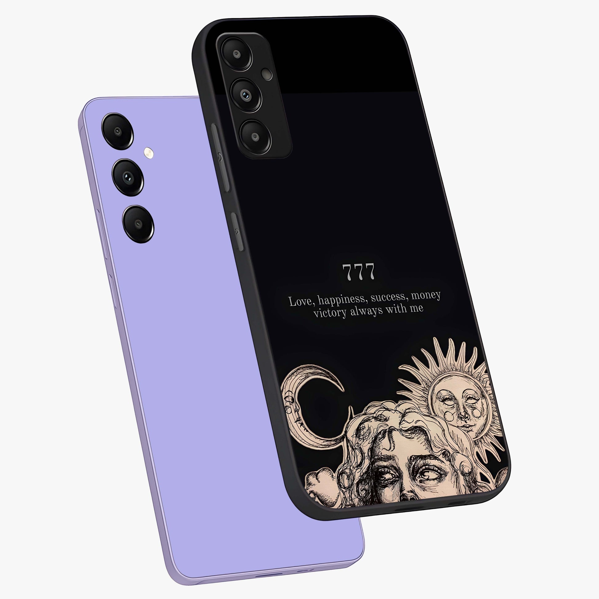 Mystic Victory Aura Glass Case displayed in angled mockup highlighting energetic aura design with bold mystical aesthetic.