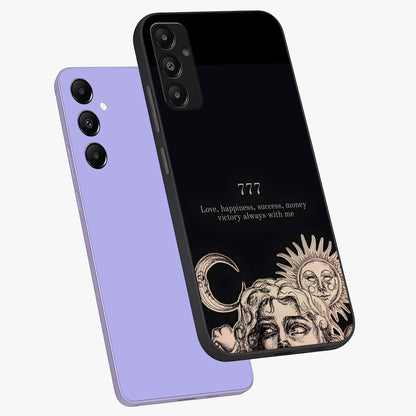 Mystic Victory Aura Glass Case displayed in angled mockup highlighting energetic aura design with bold mystical aesthetic.