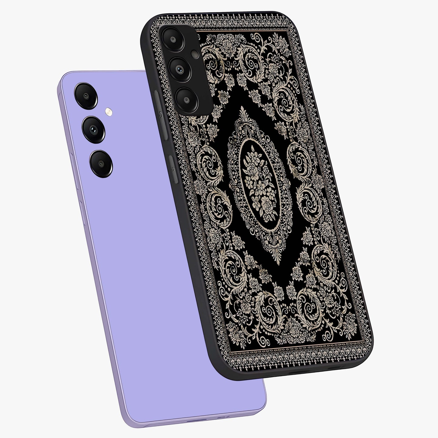 Noir Bloom Elegance Glass Case displayed in angled mockup highlighting refined flower design with stylish noir aesthetic.