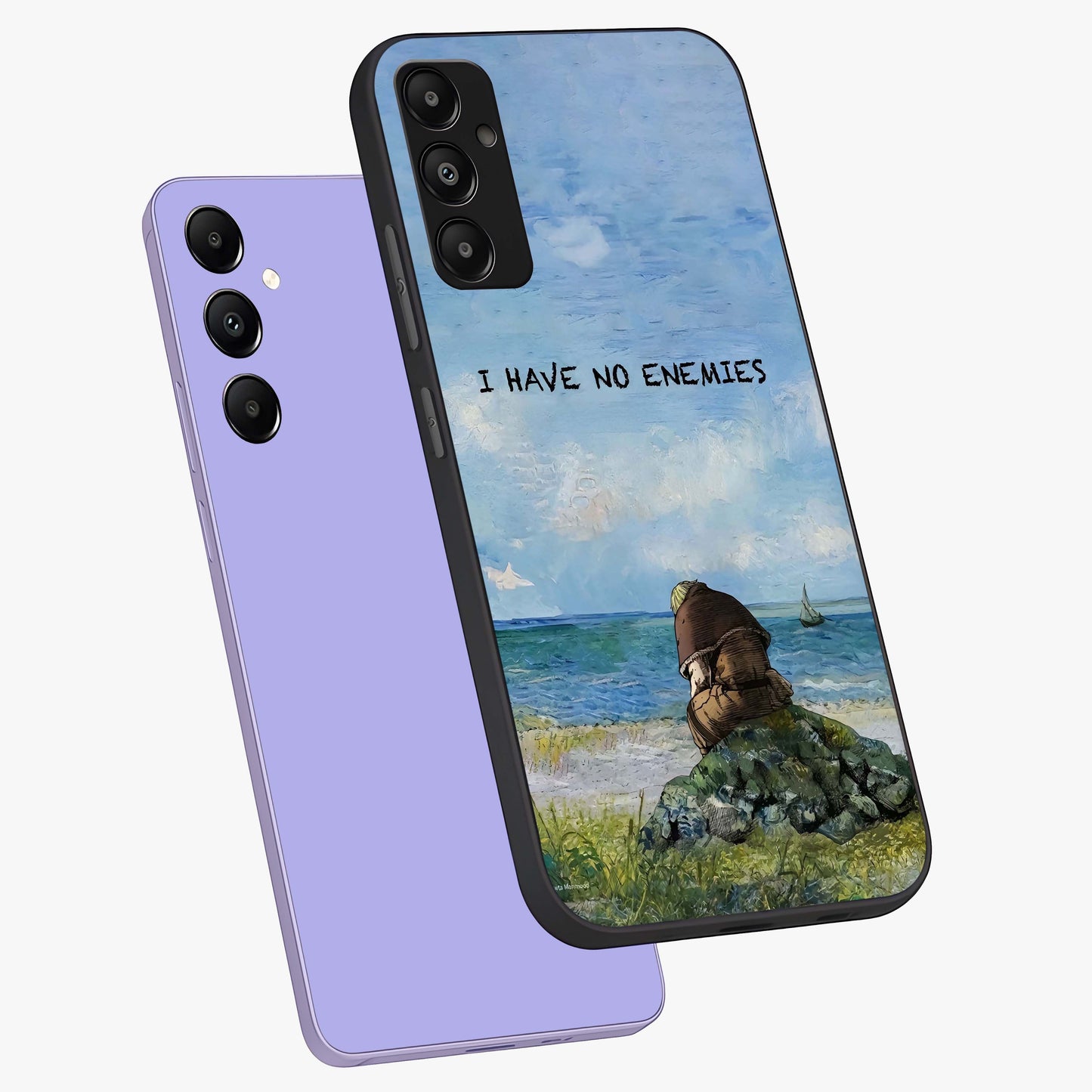 Peace Beyond War Glass Case displayed in angled mockup highlighting meaningful message design with artistic aesthetic style.
