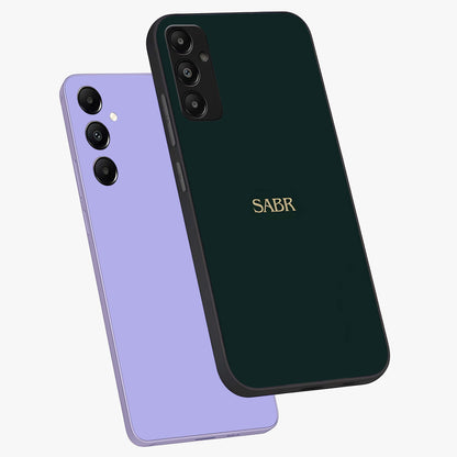 Sabr Minimal Patience Glass Case displayed in angled mockup highlighting simple inspirational design with clean aesthetic style.