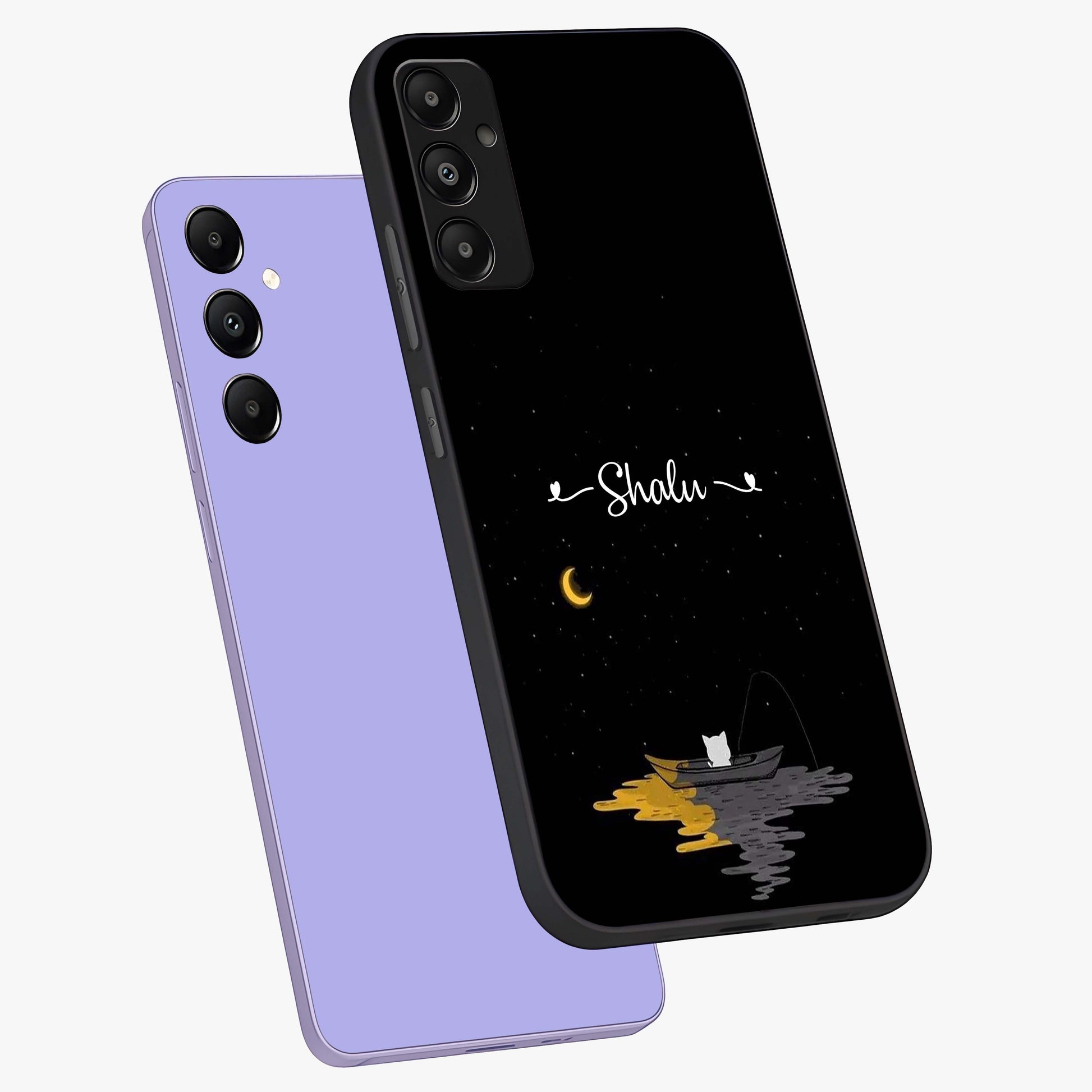 Silent Night Row Glass Case displayed in angled mockup highlighting peaceful evening design with dreamy night aesthetic.