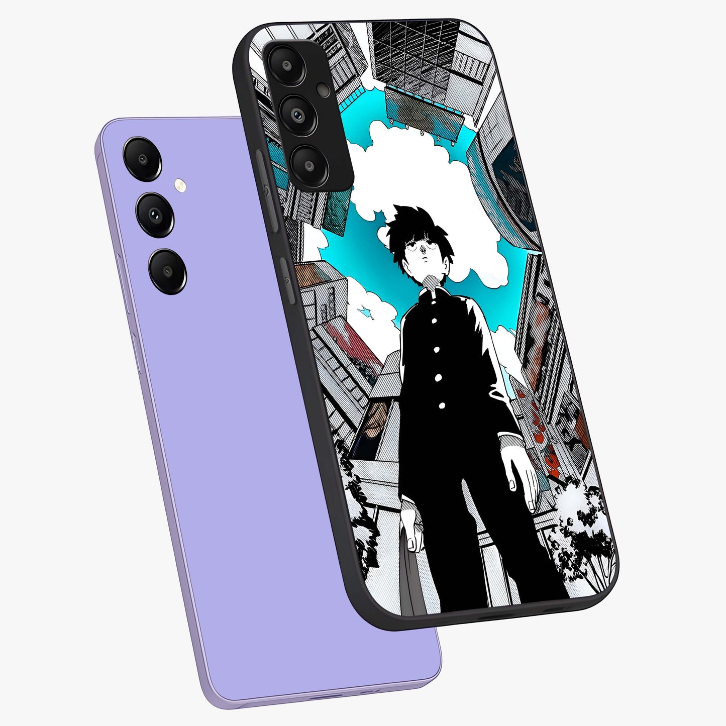 Silent Psychic Awakening Glass Case displayed in angled mockup highlighting spiritual awakening design with cosmic aesthetic.