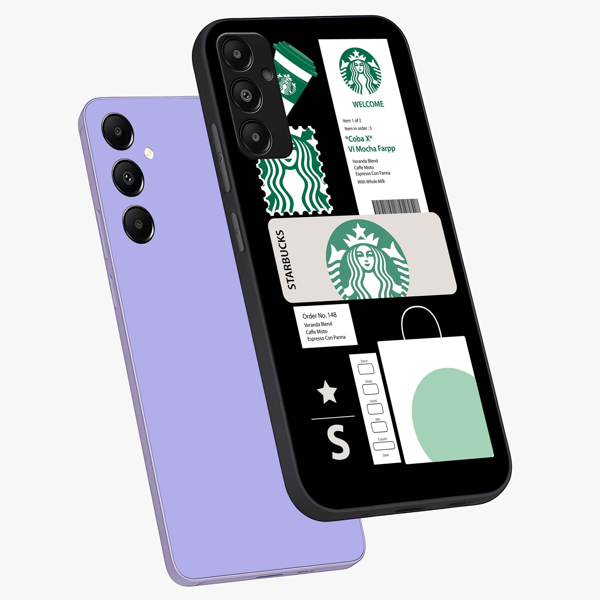 Starbucks Mocha Glass Case displayed in angled mockup highlighting stylish mocha themed design with cozy café aesthetic.