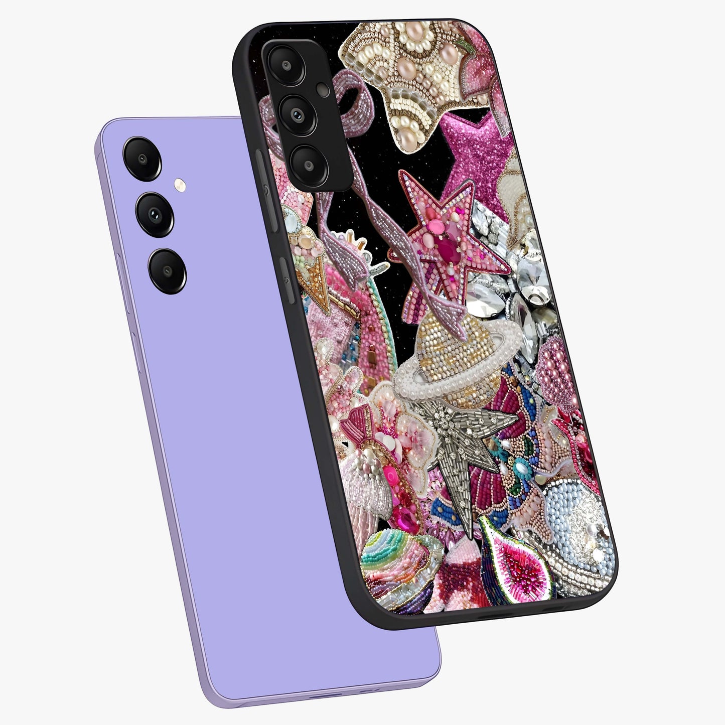 Starlit Jewel Dream Glass Case displayed in angled mockup highlighting glowing celestial jewel design with dreamy aesthetic.