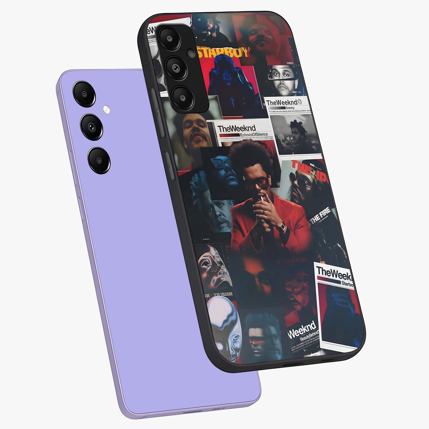 The Weeknd Glass Case displayed in angled mockup highlighting stylish pop culture inspired design with modern aesthetic.