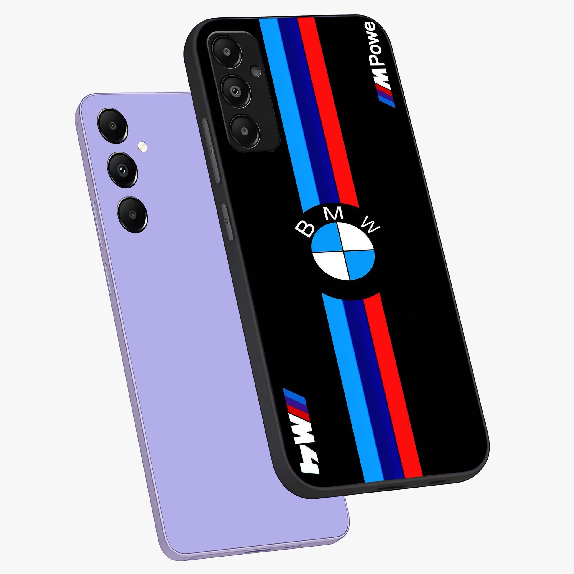 Turbo BMW Beast Glass Case displayed in angled mockup highlighting sleek racing car design with bold automotive aesthetic.