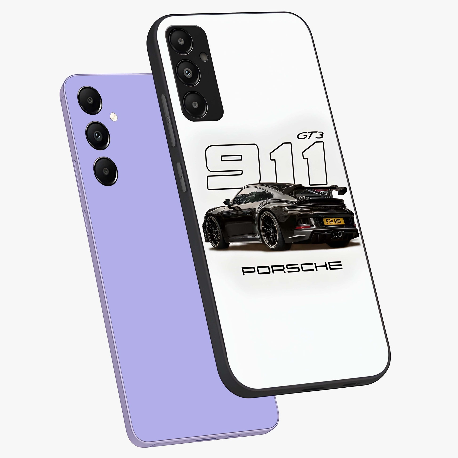 Turbo Legacy Icon Glass Case displayed in angled mockup highlighting dynamic automotive design with performance aesthetic.