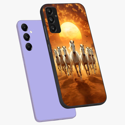 Wild Sunset Majesty Glass Case displayed in angled mockup highlighting vibrant sunset sky design with scenic aesthetic.
