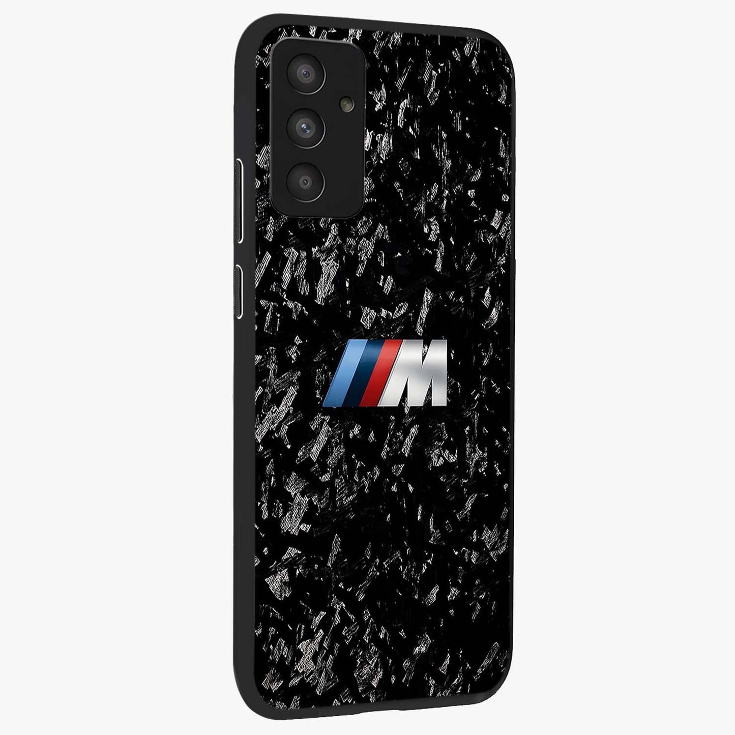 Carbon Speed Mark Glass Case upright view showcasing modern carbon speed graphic with bold automotive theme.