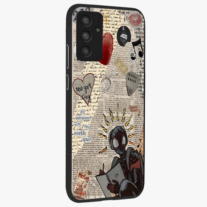 City Dream Sketch Glass Case upright view showcasing urban skyline artwork with stylish hand drawn design.