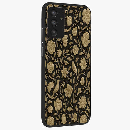 Golden Evil Eye Mandala Glass Case upright view showcasing decorative evil eye mandala artwork with spiritual aesthetic style.