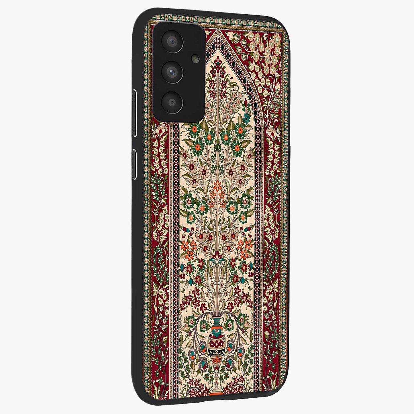 Persian Inspired Glass Case upright view showcasing decorative Persian artwork with rich heritage theme.