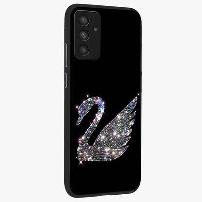 Starlit Swan Grace Glass Case upright view showcasing beautiful swan artwork with peaceful night themed design.