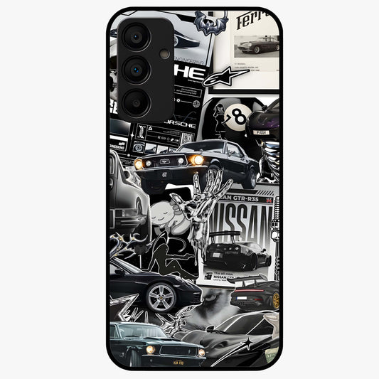 Aesthetic Dark Love Glass Case showing flat back view with dark romantic artwork and glossy glass finish.