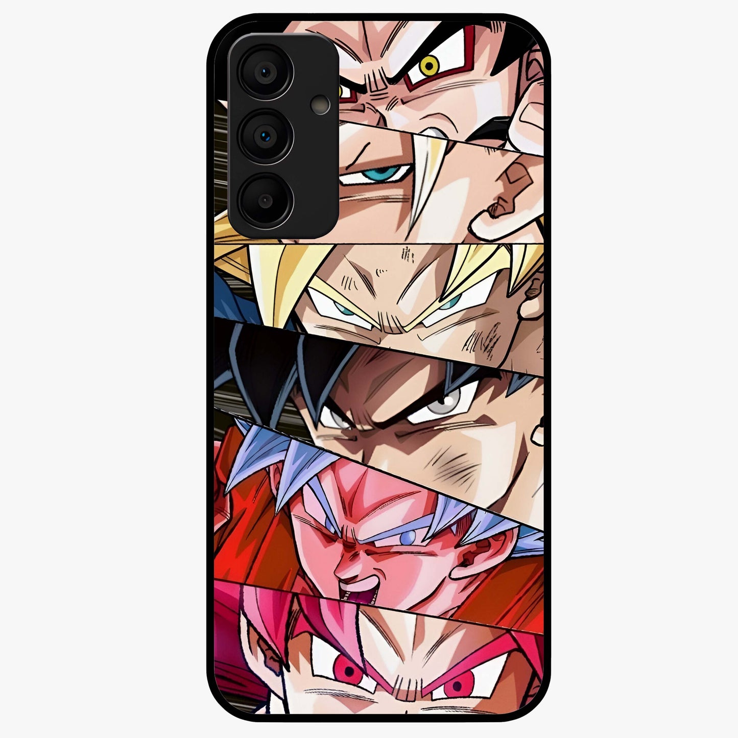 Anime Character Glass Case showing flat back view with vibrant anime artwork and glossy glass finish.