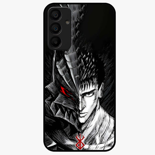 Berserker Blood Oath Glass Case showing flat back view with fierce warrior inspired artwork and glossy glass finish.