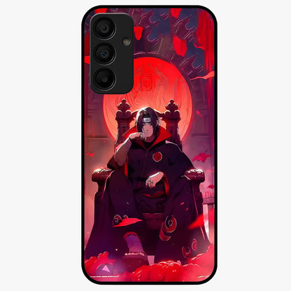 Blood Moon Sovereign Glass Case showing flat back view with mystical blood moon artwork and glossy glass finish.