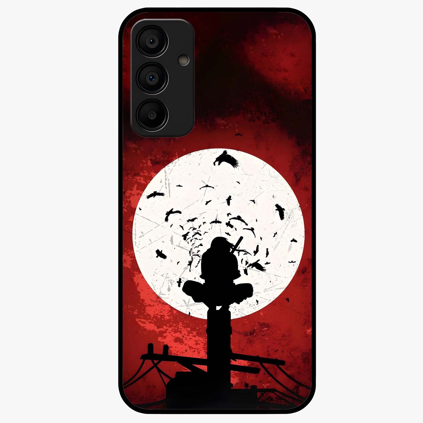 Itachi Limited Edition Naruto Anime Glass Case showing flat back view with iconic anime character artwork and glossy glass finish.