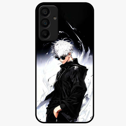 Limitless Shadow King Glass Case showing flat back view with powerful shadow warrior artwork and glossy glass finish.