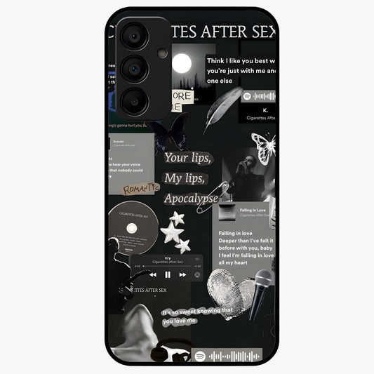 Midnight Love Echo Glass Case showing flat back view with romantic midnight themed artwork and glossy glass finish.