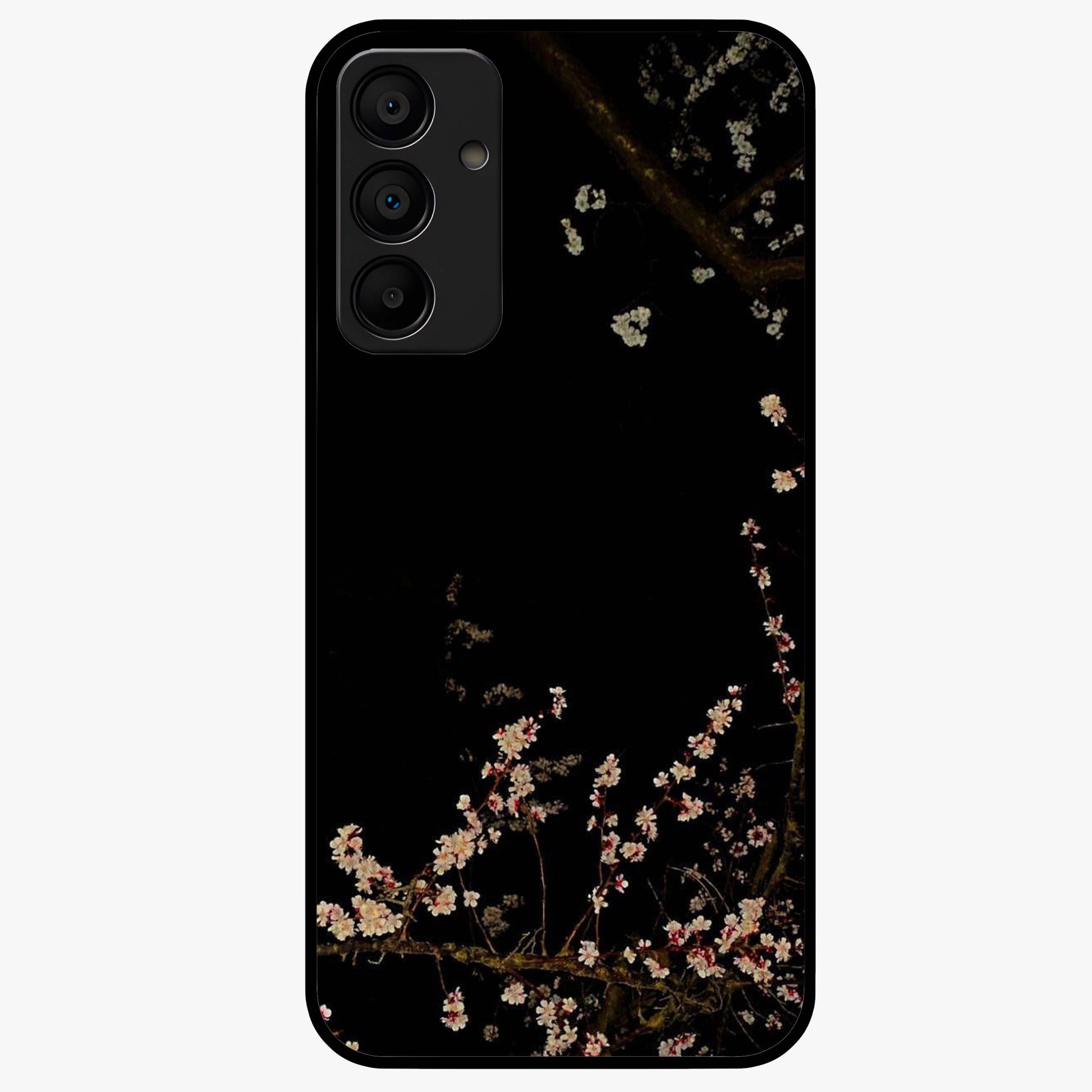 Petal Moon Light With Custom Name Glass Case showing flat back view with floral moonlight artwork and personalized name design.