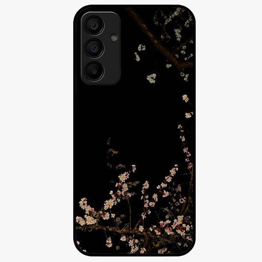 Petal Moon Light With Custom Name Glass Case showing flat back view with floral moonlight artwork and personalized name design.