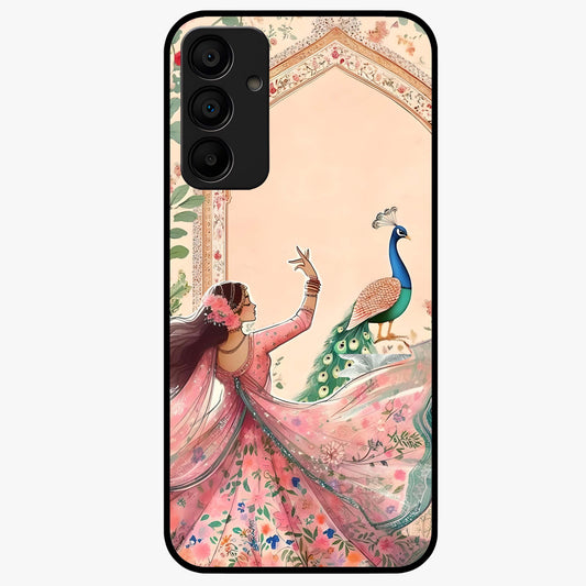 Royal Grace Muse Glass Case showing flat back view with elegant artistic artwork and glossy glass finish.