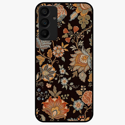 Vintage Floral Dream Glass Case showing flat back view with classic floral artwork and glossy glass finish.