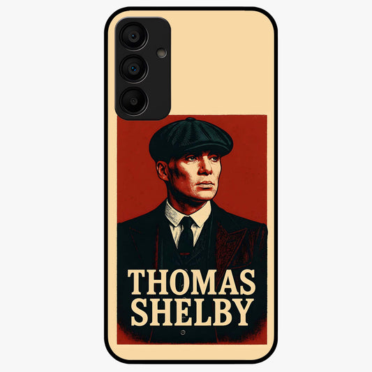 Vintage Mafia Authority Glass Case showing flat back view with bold vintage mafia inspired artwork and glossy glass finish.