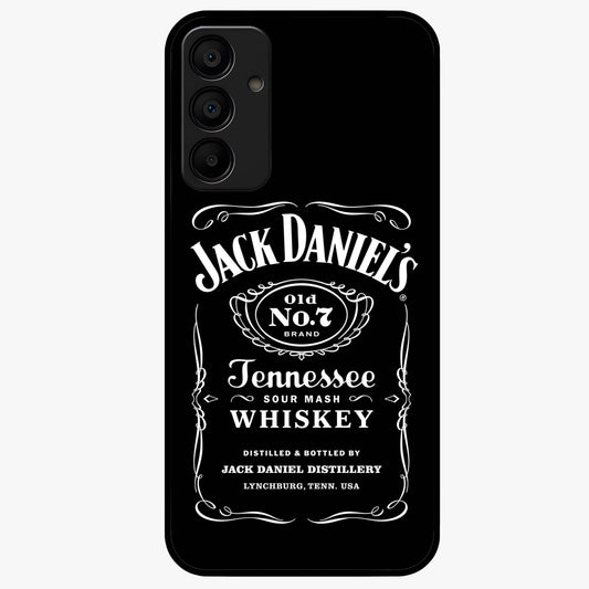 Vintage Whiskey Heritage Glass Case showing flat back view with classic whiskey inspired artwork and glossy glass finish.