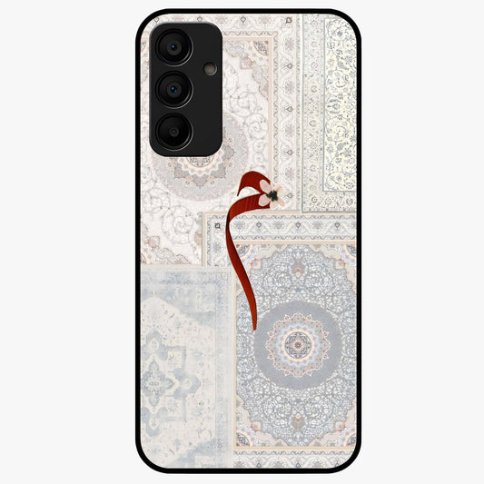 White Aesthetic Bow Glass Case showing flat back view with minimal bow artwork and glossy glass finish.