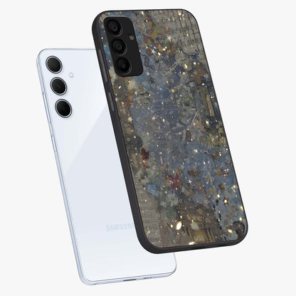 Aesthetic Astrolophia Glass Case displayed in angled mockup highlighting artistic aesthetic elements and smooth glass surface.