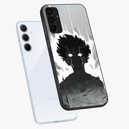 Awakened Inner Rage Glass Case displayed in angled mockup highlighting powerful graphic design and bold artistic theme.