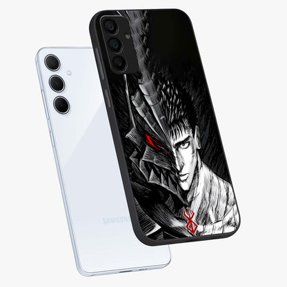 Berserker Blood Oath Glass Case displayed in angled mockup highlighting dark fantasy graphic design and powerful theme.