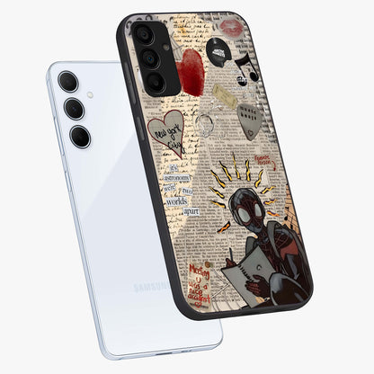 City Dream Sketch Glass Case displayed in angled mockup highlighting minimal city illustration with aesthetic sketch style.
