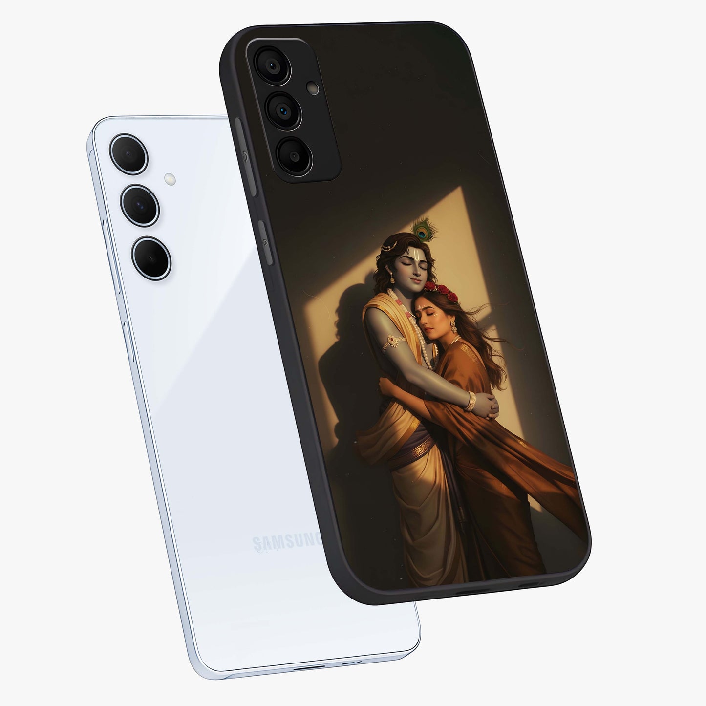 Divine Eternal Love Glass Case displayed in angled mockup highlighting elegant divine inspired design with peaceful aesthetic.
