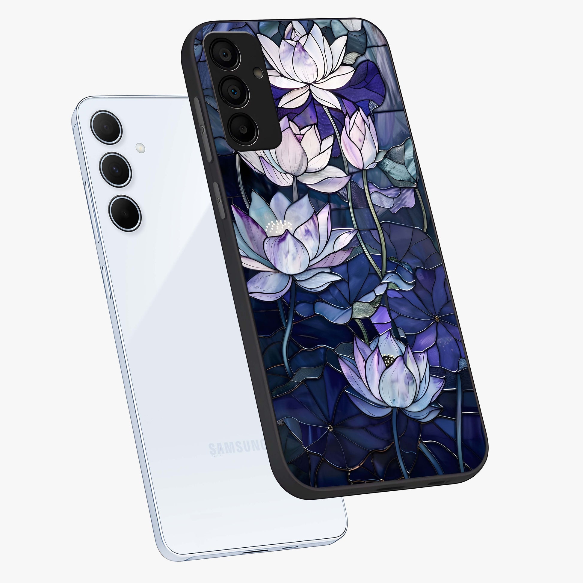 Gloss Petal Rush Glass Case displayed in angled mockup highlighting vibrant petal design with elegant floral aesthetic.