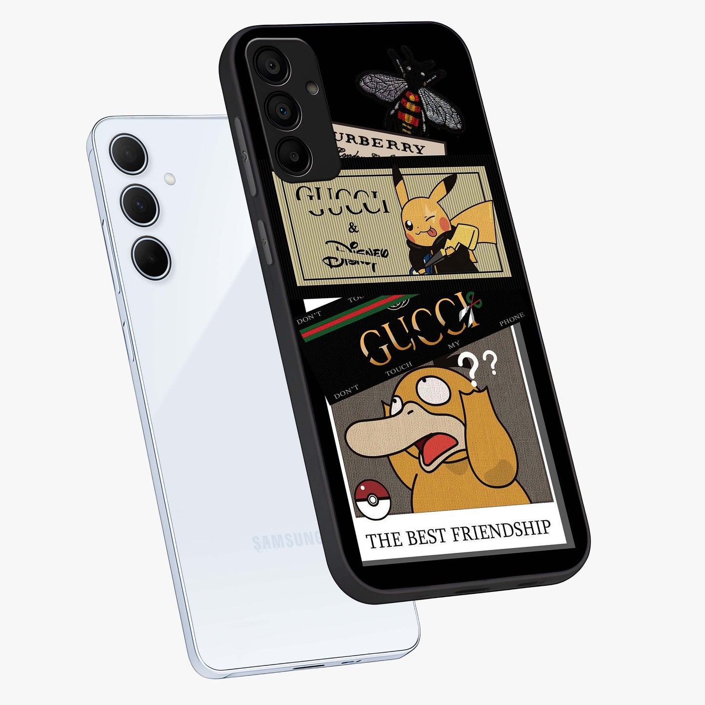 Gucci Play Mashup Glass Case displayed in angled mockup highlighting stylish fashion mashup design with bold aesthetic.