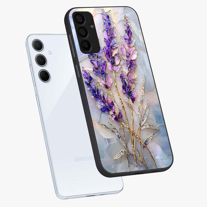 Lavender Dream Glow Glass Case displayed in angled mockup highlighting dreamy purple glow design with soft artistic style.