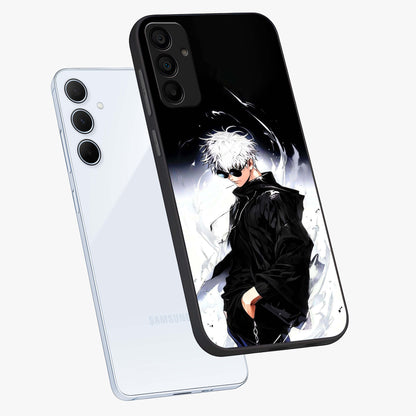 Limitless Shadow King Glass Case displayed in angled mockup highlighting dramatic dark hero design with intense aesthetic.