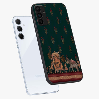 Macmerise Glass Case displayed in angled mockup highlighting trendy graphic design with sleek aesthetic style.