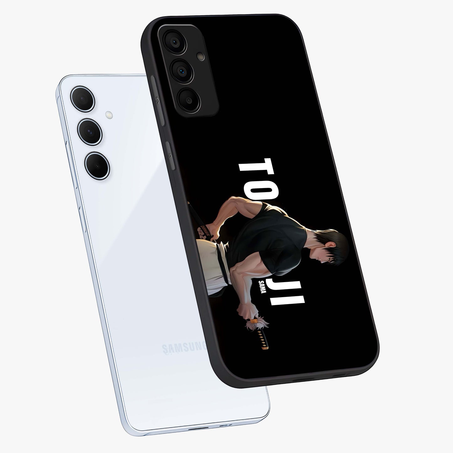 Midnight Blade Resolve Glass Case displayed in angled mockup highlighting powerful blade illustration with dramatic dark aesthetic.