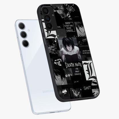 Midnight Chaos Mind Glass Case displayed in angled mockup highlighting chaotic artistic design with dramatic midnight aesthetic.