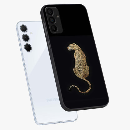 Regal Leopard Glass Case displayed in angled mockup highlighting powerful animal illustration with stylish wild aesthetic.