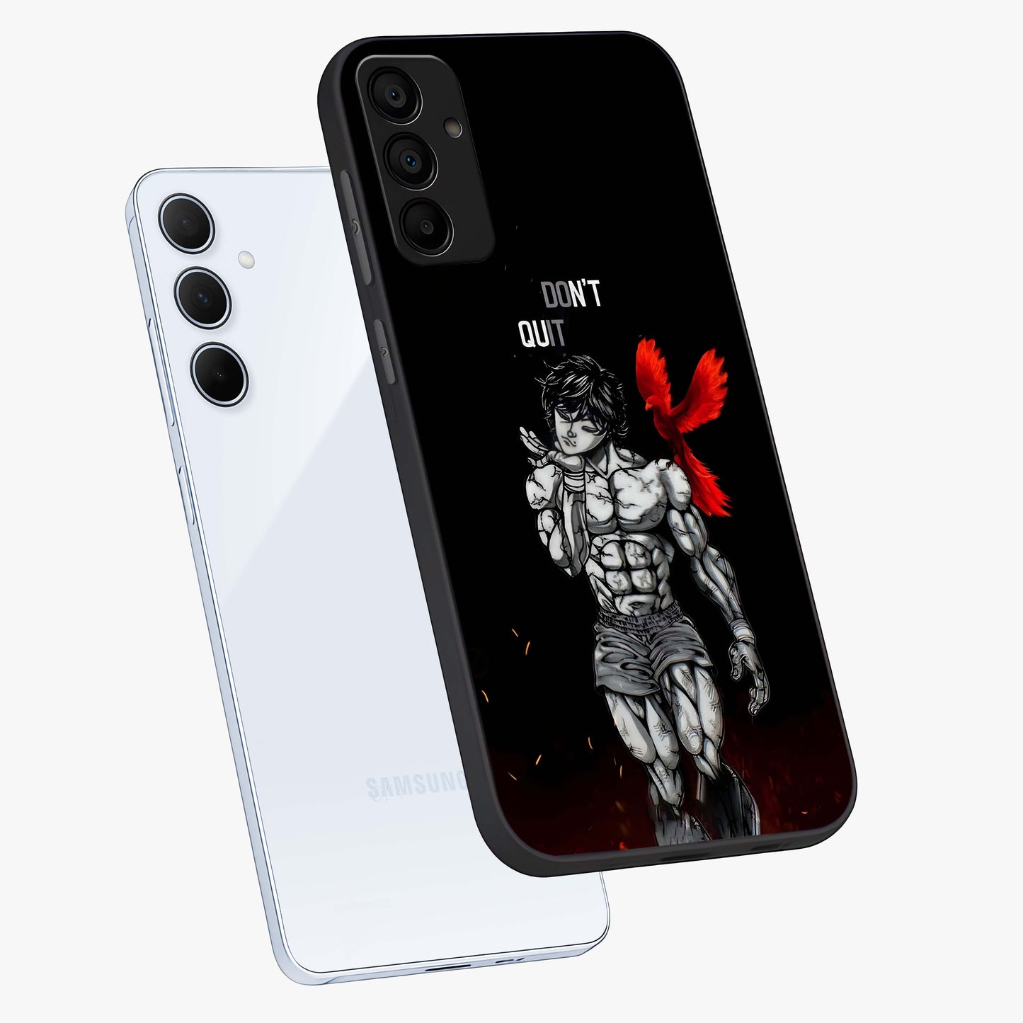 Rise Beyond Limits Glass Case displayed in angled mockup highlighting inspiring message design with modern aesthetic style.