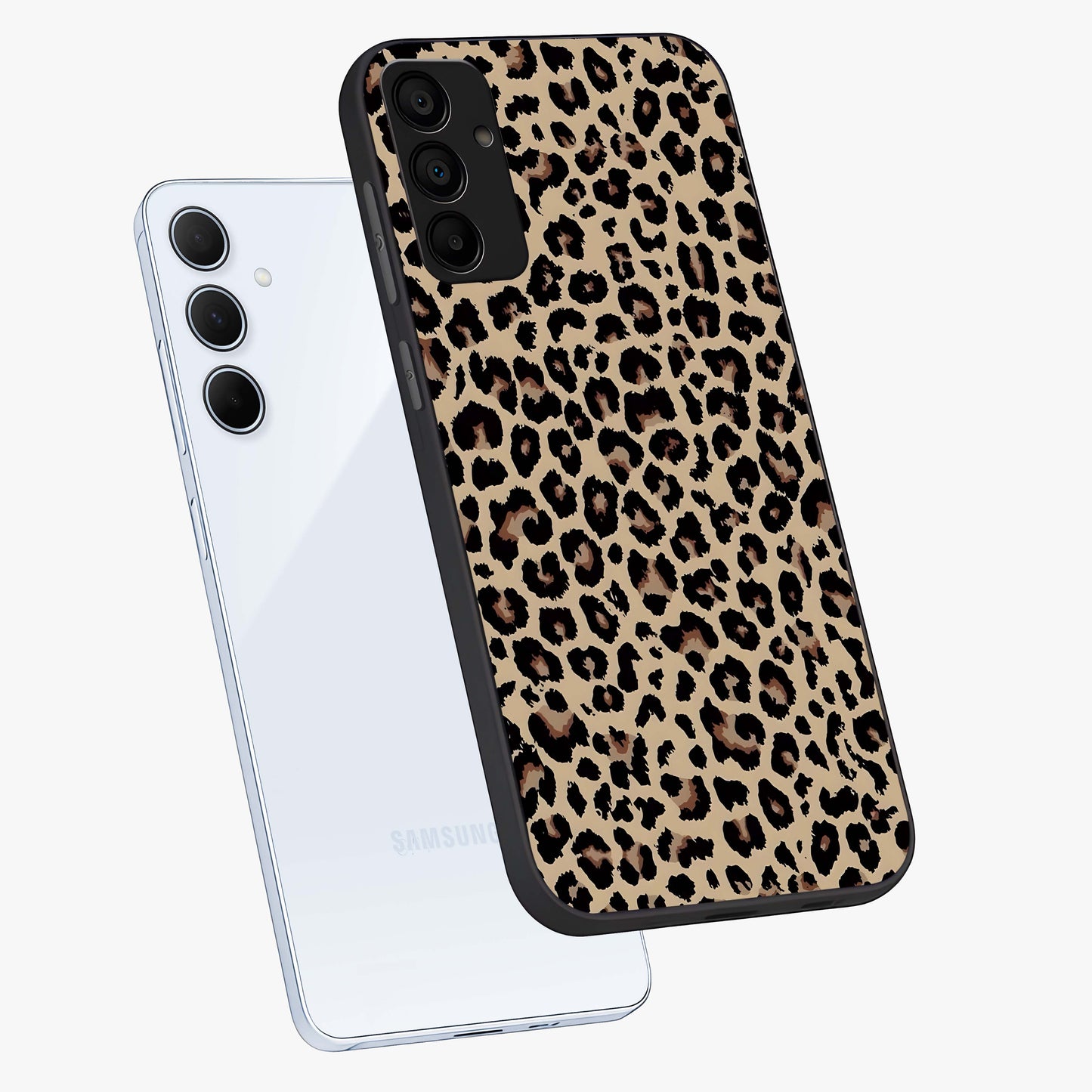 Savage Chic Pattern Glass Case displayed in angled mockup highlighting bold fashion inspired design with chic aesthetic.