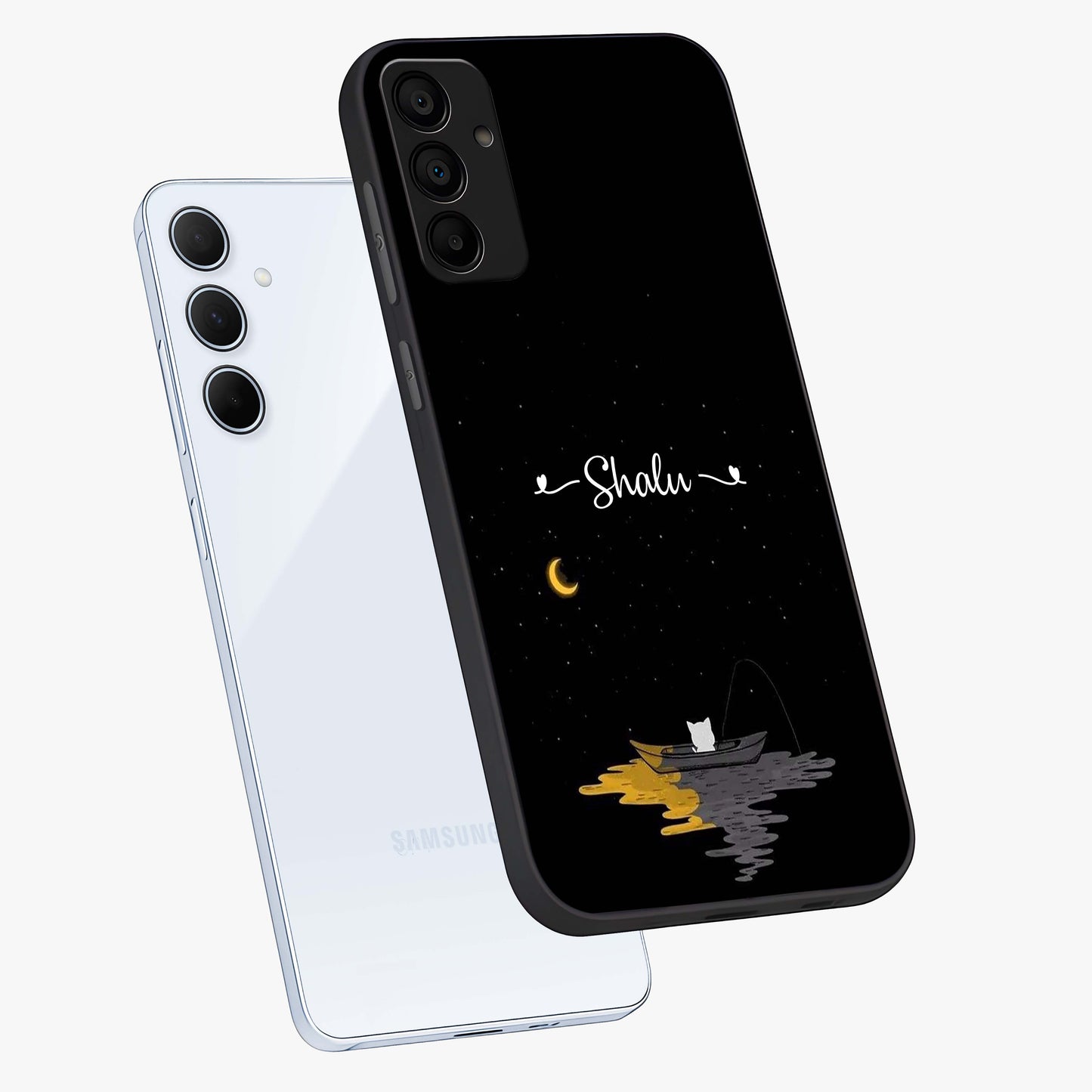 Silent Night Row Glass Case displayed in angled mockup highlighting peaceful evening design with dreamy night aesthetic.